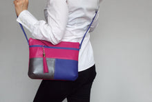 Load image into Gallery viewer, Magenta Purple Silver small crossbody
