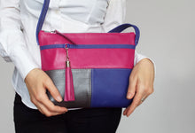 Load image into Gallery viewer, Magenta Purple Silver small crossbody
