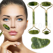 Load image into Gallery viewer, Natural Jade Stone Facial Massage Roller
