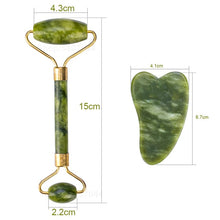 Load image into Gallery viewer, Natural Jade Stone Facial Massage Roller
